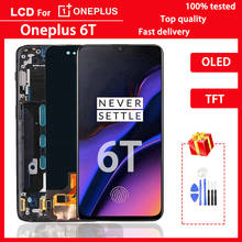 Display amoled lcd 100% testado, 6.41 polegadas, para oneplus 6t, a6010, a6013, tela sensível ao toque 2024 - compre barato