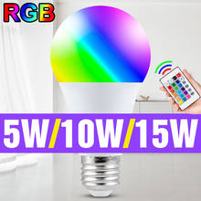 220V Led RGB Lamp E27 IR Remote Control Led Bulb 5W 10W 15W Led Light Bulb 110V Dimmable Color Dynamic Lighting Party Decor Lamp 2024 - buy cheap