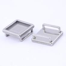 10pcs Fit 12mm 20mm Square Slider Cabochon Spacer Base Setting Trays Stainless Steel Leather Bracelet Connector Bezel Blanks 2024 - buy cheap