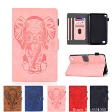 Case For Amazon Kindle Fire 7 2019 9th 7th 5th Generation Cover For Fire 7 2019 2017 2015 Funda Elephant Embossed Stand Capa 2024 - buy cheap