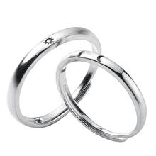 Minimalist Real 925 Sterling Silver Wedding Ring Simple Sun Moon Ring for Women Men Couple Engagement Jewelry Gift 2024 - buy cheap