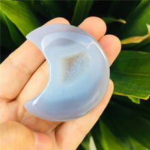 Angel Aura Agate Crystal Cluster Carved Stone Geode Crystal Moon Room Decoration Aesthetic Feng Shui Healing Crystal Reiki Gift 2024 - buy cheap