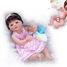 NPK 55CM full body silicone vinyl bebe doll reborn  baby girl dolls newborn sweet baby girl bath toy Anatomically Correct 2024 - compre barato