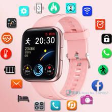 Smartwatch unissex de silicone, relógio inteligente à prova d'água para android ou ios 2024 - compre barato