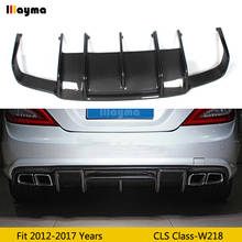 Renntech Style Carbon Fiber Rear Bumper Lip Diffuser for Mearcedes Benz W218 CLS350 CLS63 AMG Sport Bumper 2011-2014 year 2024 - buy cheap