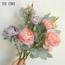 YO CHO-flores artificiales de seda, rosas de peonía DIY, arreglo de flores falsas, decoración de pared de boda, fiesta en casa, suministro de planificador de boda 2024 - compra barato