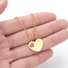 Simple Love Heart Necklace Women Bridesmaid Collar Wedding Jewelry Small Pendant Necklaces Ladies Party  2024 - buy cheap