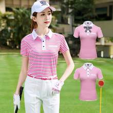 Women New Short Sleeve Golf T-Shirt Summer Women Golf Clothes Short Sports Shirt Striped Dry Fit Tennis Tops Sportswear S-XL 2024 - buy cheap