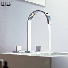Смеситель EL5109 с двойной ручкой для ванной комнаты, кран для горячей и холодной воды, квадратные смесители 3 шт., 3 отверстия 2024 - купить недорого