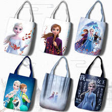 Mochila frozen 2 da disney, bolsa de compras frozen 2, bolsa tote de lona de grande capacidade, bolsa de ombro elsa anna 2024 - compre barato