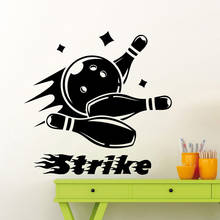 Bowling Strike Wall Sticker Bowling Ball Sport Club Wall Decal Vinyl Interior Room Decoration Accessories Removable Mural X666 2024 - buy cheap
