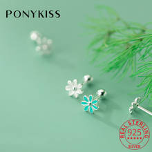 PONYKISS-pendientes de plata de ley 925 con forma de flor para mujer, joyería fina con forma de espiral, accesorio de fiesta, venta al por mayor 2024 - compra barato