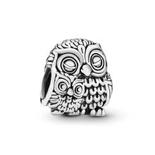 Authentic 925 Sterling Silver Bead Mother Owl And Baby Owl Charm Fit Fashion Women Pandora Bracelet Bangle Gift DIY Jewelry 2024 - buy cheap