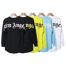 Palm Angels letter printing couple round neck cotton street hip-hop popular simple wild men women long-sleeved T-shirt PA046 2024 - buy cheap