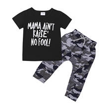 Citgeett Summer Toddler Baby Boy Camoflage print Clothes Mama Letters Tops T-Shirt Camo Pants Tracksuit Outfit Set 2024 - buy cheap