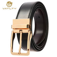 VATLTY Official Authentic Leather Belt For Men Hard Metal 360° Rotating Buckle Natural Cowhide Casual Business Golden Belts 2024 - buy cheap