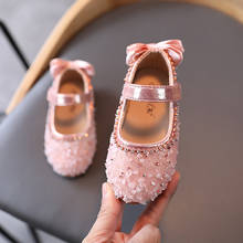 Sapato infantil de couro, calçado com paetês princesa casual para dança de bebês 2024 - compre barato