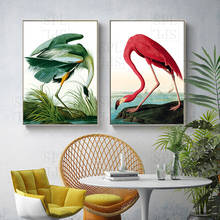 Pintura em tela de animais flamingo, imagem moderna para parede de sala de estar, posteres e impressões, arte de parede, decoração de casa, foto 2024 - compre barato