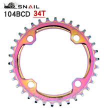 SNAIL 104BCD Electroplate Color Chainring Narrow Wide MTB Bike Crankset Round Chain Ring 32-38T Bicycle Parts 2024 - buy cheap