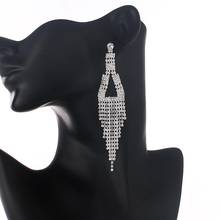 YFJEWE New Korean Personality Rhinestone Long Tassel Pendant Earring Elegant for women Luxury Earring Jewelry Gift E682 2024 - buy cheap