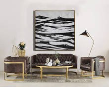 Quadros abstratos grandes para parede, arte vertical em tela, preto, branco e marrom, decoração para casa 2024 - compre barato