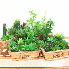 Suculentas artificiais, plantas verdes falsas, decoração de jardim doméstico, paisagem, acessórios de decoração de flores para bonsai 2024 - compre barato