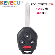 KEYECU Remote Control Car Key for Subaru Tribeca Legacy Outback, Fob 3+1/ 4 Buttons - 433MHz - 4D62 Chip - FCC ID: CWTWBU766 2024 - buy cheap