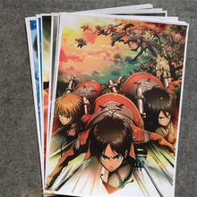 Póster de Anime de Attack on Titan Eren para decoración del hogar, Pergamino de pared, regalo, accesorios de disfraz de Halloween, 8 Uds. 2024 - compra barato