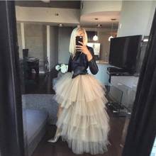 Hi Low Tiered Tulle Skirts Fashion Women Ruffle Extra Puffy Zipper Waistline Long Party Skirts Custom Made 2024 - buy cheap