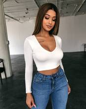 Fashion Women Casual Tank Crop Tops Vest Bodycon Off Shoulder Long Sleeve T-Shirt Skinny Stretchy Fitness Slim Slim Clothes 2024 - buy cheap