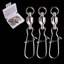 10Pcs/ Box Strong Ball Swivels with Sold Rings Split Ring Fishing swivel snap Connector Size 0 1 2 3 4 5 6 Fishing Accessories 2024 - buy cheap