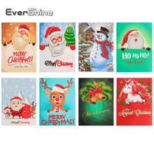 EverShine Diamond Painting Christmas Cards Cartoon Mini Santa Claus Greeting Postcards DIY Kids Hobby Festival Greet Cards Gift 2024 - buy cheap