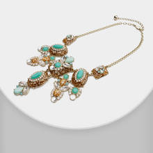 Amorita boutique Retro blue crystal with pendant necklace 2024 - buy cheap