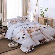 Ropa de cama 3D para niños y niñas, juego de funda nórdica con estampado de perro y mascota, individual y doble, tamaño Queen y King 2024 - compra barato