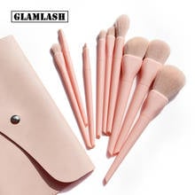 10pcs Natural Hair Candy Colorful Makeup Brushes with Bag Foundation Powder Blush Eyeshadow Eyebrow Blending Brush Set 2024 - buy cheap