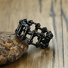 Classic Punk Mechanical Style Simulation Bicycle Chain Metal Domineering Rock Ring for Men Biker Jewelry 2024 - buy cheap