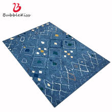 Alfombras abstractas Bubble Kiss para sala de estar, alfombras suaves con patrón geométrico azul marino, decoración moderna personalizada para el hogar 2024 - compra barato