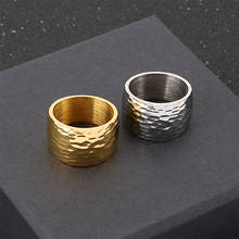 HAOYI 10 мм мужское кольцо из нержавеющей стали золотого и серебряного цвета супер широкое плоское кольцо рок-палец матовые кольца для мужчин вечерние аксессуары в стиле панк 2024 - купить недорого