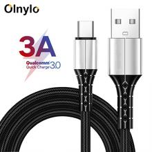 Olnylo USB Type C кабель для Samsung S10 Quick Charge 3,0 кабель USB C Быстрая зарядка для Huawei P30 Pro Xiaomi USB C зарядный провод 2024 - купить недорого