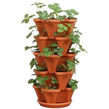 Vaso de plástico vertical para plantar, empilhável, suporte de mudas, jardim, plantas, decoração, suculentas, pendurado, jardim, vaso de flores 2024 - compre barato
