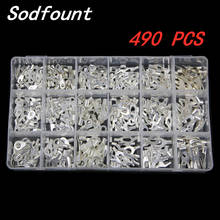 490 Pcs/ Lots 18 Type Cold Naked Non-Insulated Ring Fork O/Y/U-type Terminals Assortment Kit Cable Crimp Spade Connector 2024 - buy cheap