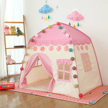 Палатка-вигвам детская для дома и улицы, прекрасный игровой домик, портативный детский игровой домик, подарок на день рождения, большой Замок принцессы 2024 - купить недорого