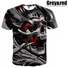 3D Skull Printed T-Shirt Men Gothic O-neck Breathable Short Sleeve 2021 Summer Punk Motorcycle Male Tees Tops Streetwear 2024 - buy cheap