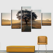 Canvas Wall Art 5 Piece Paintings Desert Green Tree Scenery Modular Pictures Home Decor Posters Modern Living Decoration Prints 2024 - buy cheap