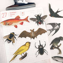 14PCS Flying insect fish vintage Stickers Crafts And Scrapbooking stickers book Student label Decorative sticker DIY Stationery 2024 - compre barato
