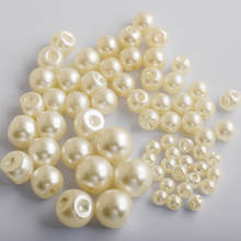 6 8 9 10 12 14MM pearl Buttons Side Hole ABS Imitation pearls Buttons Clothing Collar Beads For Clothing Decoration Accessories 2024 - buy cheap