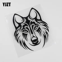 YJZT  11.1CMX13.5CM Cartoon Wolf Head Tribal Tattoo  Vinyl Car Sticker  13C-0099 2024 - buy cheap