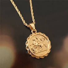 2021 Simple Vintage Carved Coin Necklace For Women Fashion Gold Color Pendant Long Necklaces Boho Jewelry 2024 - buy cheap