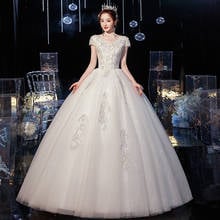 Ezkuntza 2022 New Simple Wedding Dress For Pregnant Tulle V-neck Lace Up Ball Gown Princess Wedding Dresses Vestido De Noiva 2024 - buy cheap