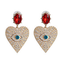 Juran-pendientes colgantes en forma de corazón para mujer, aretes elegantes con diamantes de imitación, Color dorado, 2020 2024 - compra barato